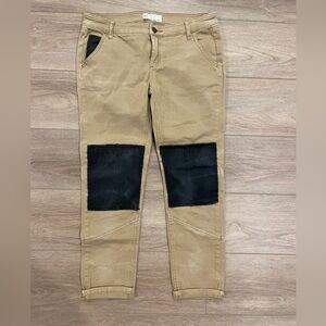 Free People Pants in Tan with Black Patches size 4